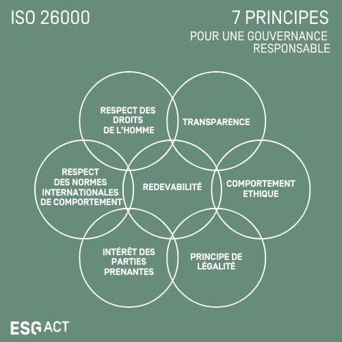 LEs 7 piliers de l'ESG d'après la norme ISO 26000.